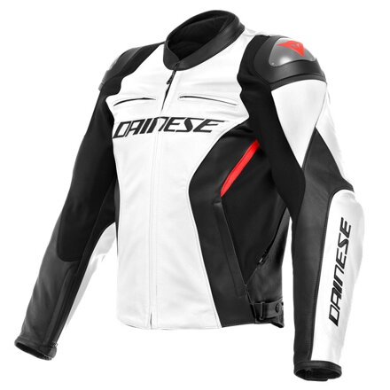 Kožená bunda DAINESE Racing 4 bielo čierna 