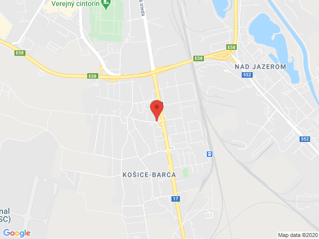 Google map: Barčianska 68/A, 040 17 Košice