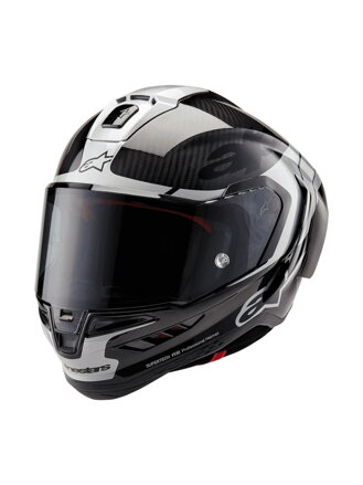 Prilba ALPINESTARS Supertech R10 karbónovo strieborno čierna Prilba ALPINESTARS Supertech R10 karbónovo strieborno čierna