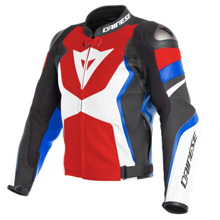 Kožená bunda DAINESE Avro 4 lávovo červeno bielo modrá