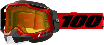 Okuliare 100 PERCENT Racecraft 2 Snowmobile Red snežné žlté sklíčko