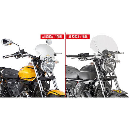 Montážna sada na plexi GIVI 100AL/100ALB/140A/140S pre MOTO GUZZI V9 ROAMER/V9 BOBBER AL8202A