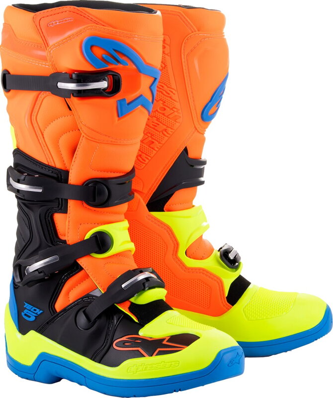 Čižmy ALPINESTARS Tech 5 oranžovo modro žlté Čižmy ALPINESTARS Tech 5 oranžovo modro žlté