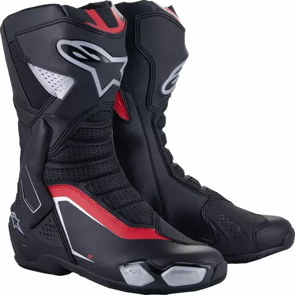 Čižmy ALPINESTARS SMX-6 V3 čierno strieborno červené Čižmy ALPINESTARS SMX-6 V3 čierno strieborno červené