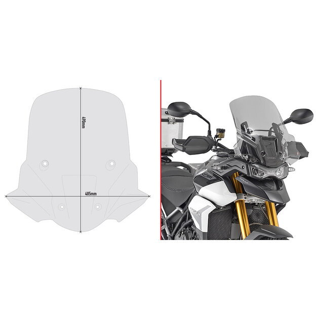 Plexi GIVI pre TRIUMPH TIGER 900 (20-23) D6415S Plexi GIVI pre TRIUMPH TIGER 900 (20-23) D6415S